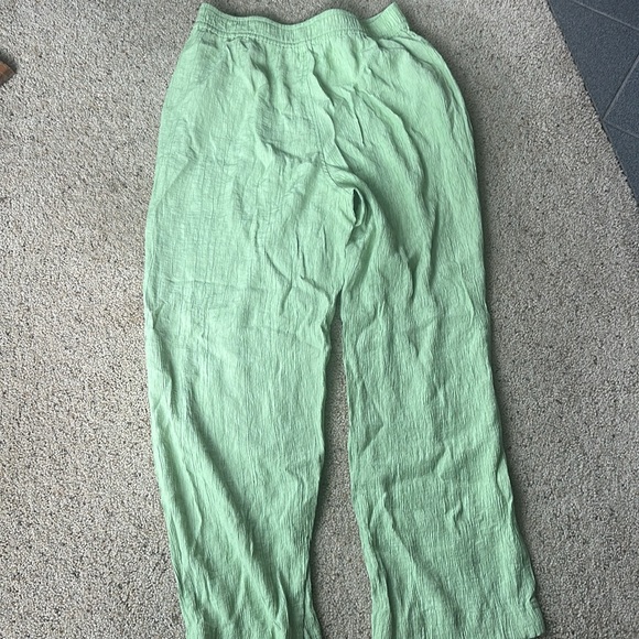 Madewell Crinkled Crepe Straight-Leg Crop Pants Green Size Medium - Picture 11 of 11